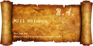Mill Alfonza névjegykártya